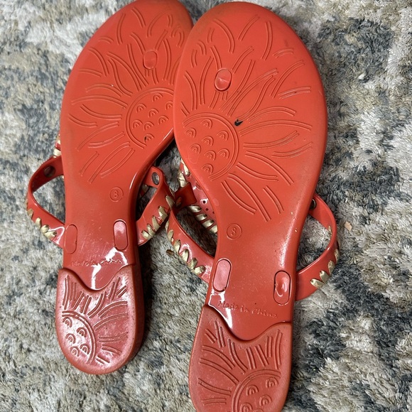 Jack Rogers Georgica jelly coral thong flip flops - Picture 3 of 6
